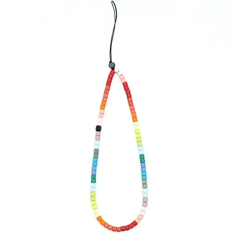 DIY anti-lost mobile phone chain simple rainbow cute cat claw tile enamel bracelet mobile phone lanyard for men and women