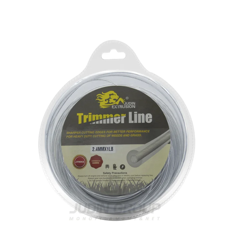 Heavy Duty Nylon Grass Cutting Line Metal Core 2.4mm Trimmer Line