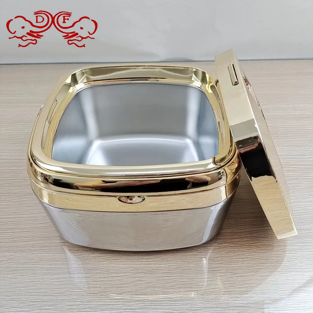 Df68766 Stainless Steel Foam Insulated Lunch Box Foreign Trade Double Layer Foam Band Handle Portable Outdoor Thermal Rice
