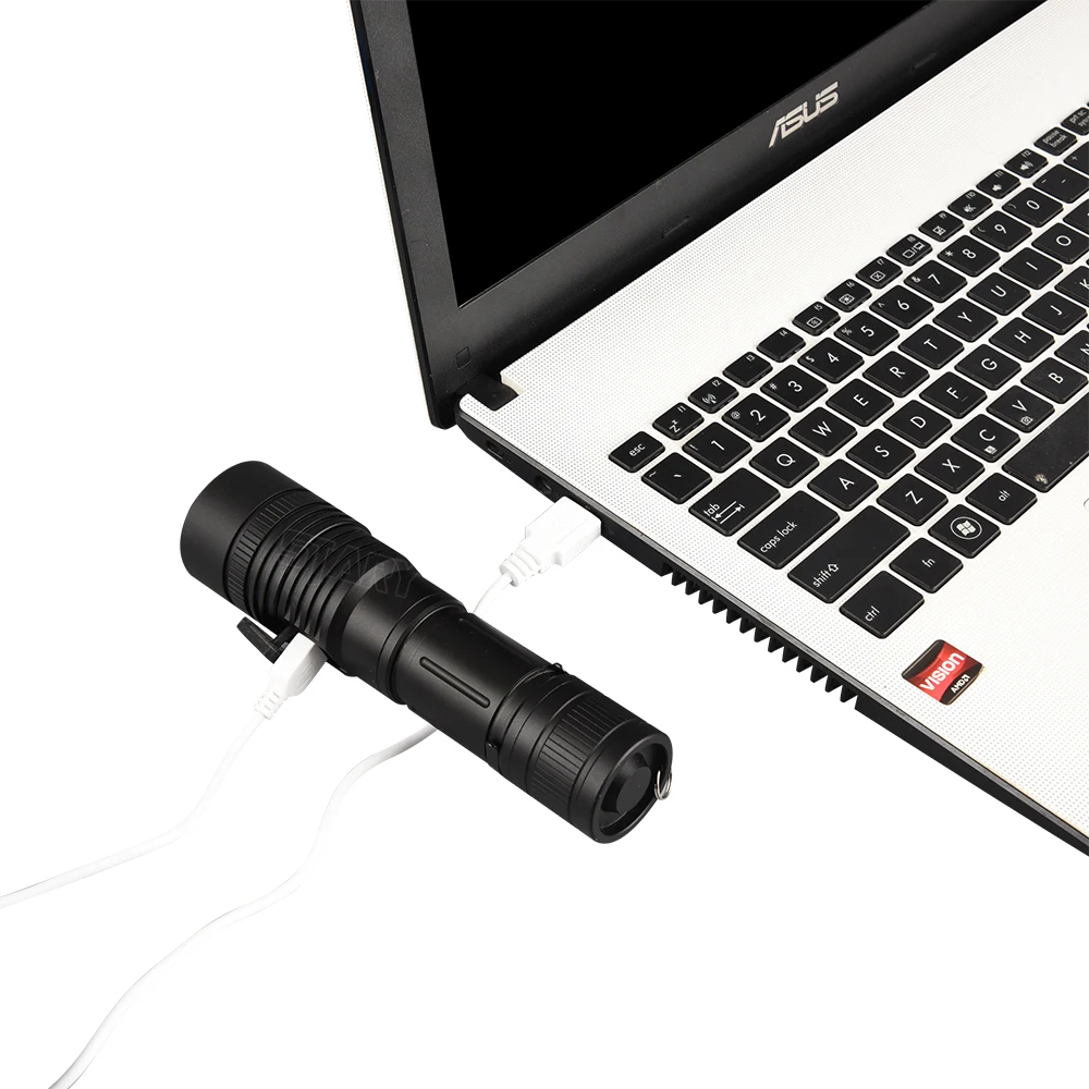 
STARYNITE 1200 lumen rechargeable XHP50 led flashlight powered by 26650 battery 