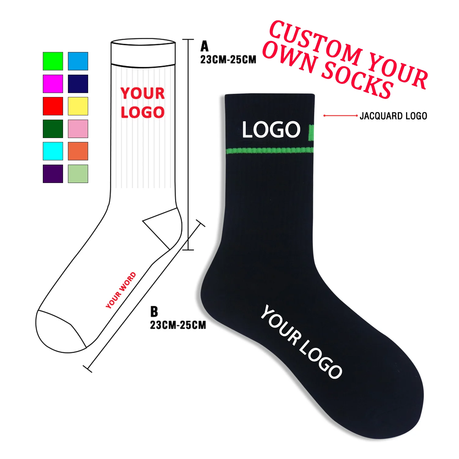 WZ24 High quality Custom Socks factory cotton fashion crew socks logo custom socks