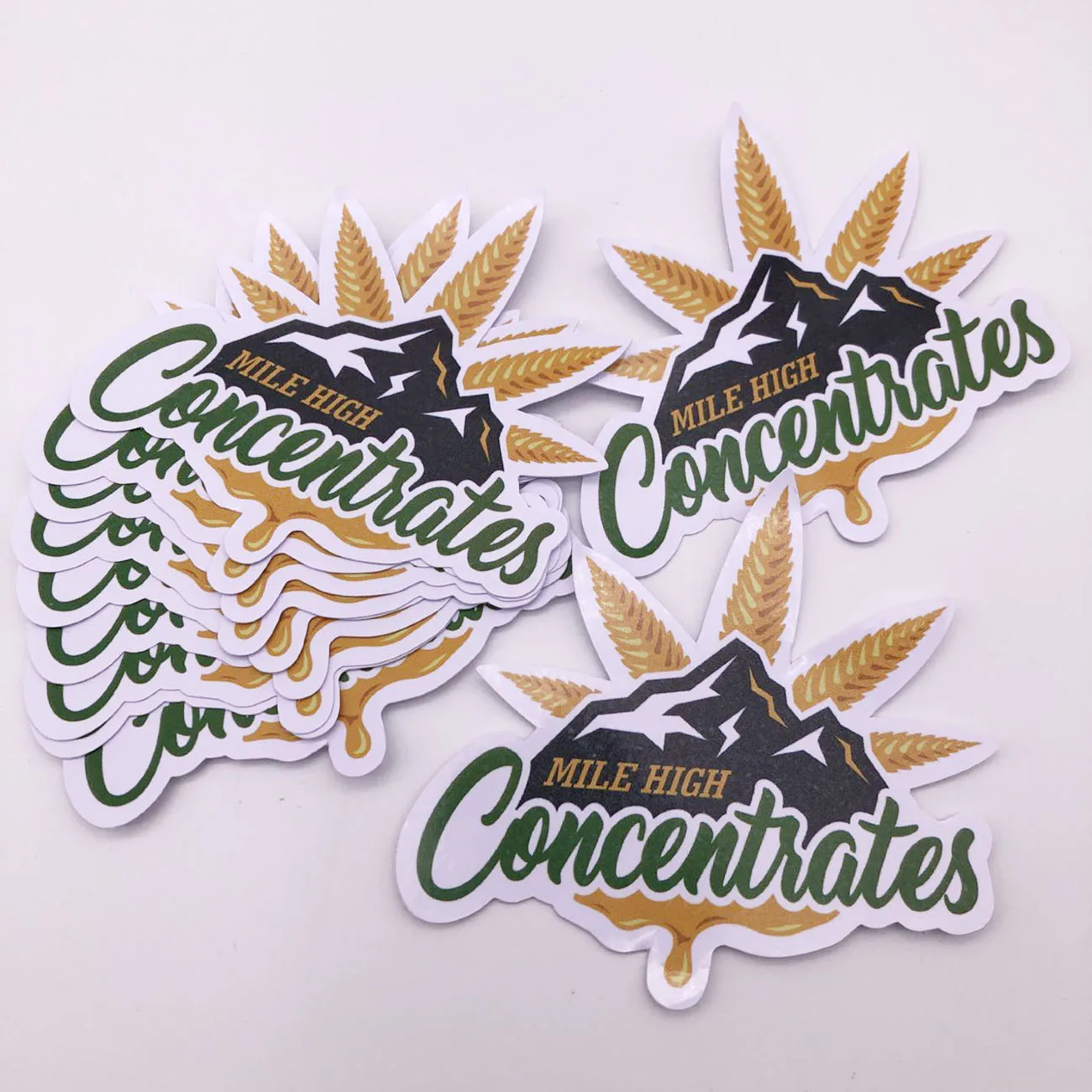 Custom waterproof Vinyl stickers Customized company logo leaf design printing Die cut stickers for promotional