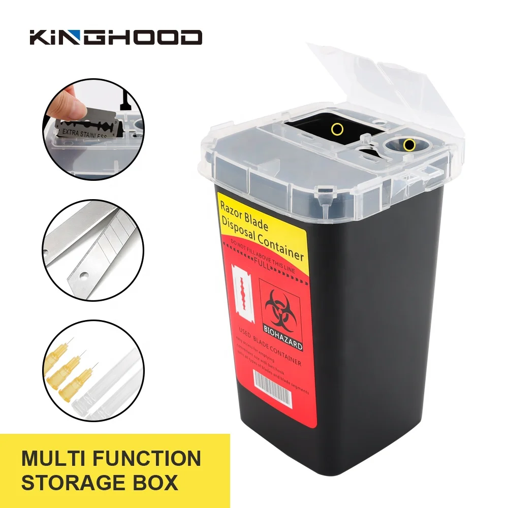 Plastic Sharps Needle Blade Disposable Tin Razor Cutter Container