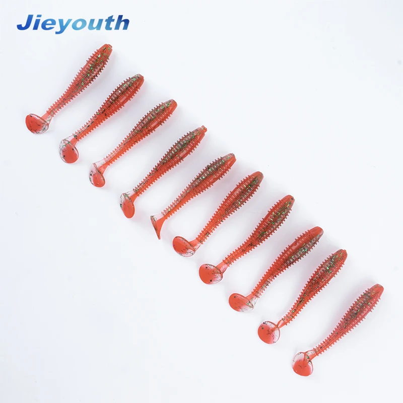 5.5cm 7cm 9cm 12cm paddle tail soft plastics bass Ribbed  lures t tail soft worm fishing lures saltwater freshwater fish bionic