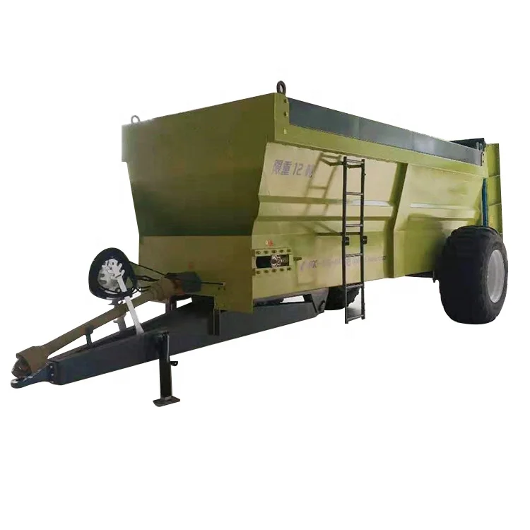 High quality double discs chain driven hydraulic farm fertilizer spreader trailer