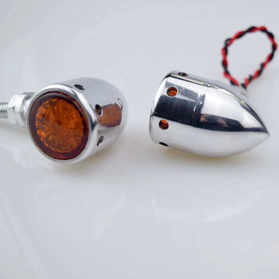 Motorcycle Drill Turn Signal Lights Custom Cafe Racer Mini Turn Indicators