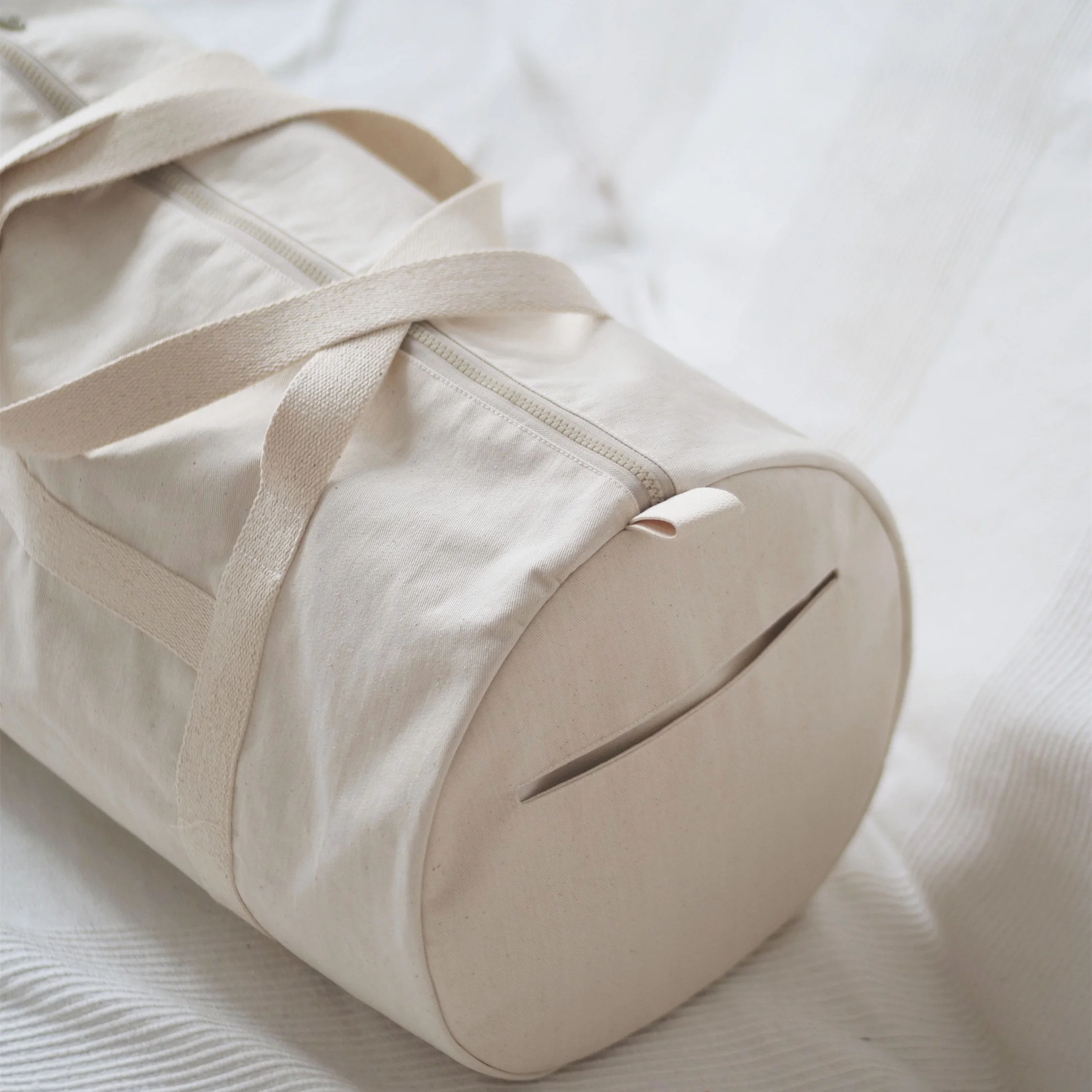 Custom Size Logo Unisex Eco Friendly Canvas Gym Travel Duffel Duffle Weekender Bag