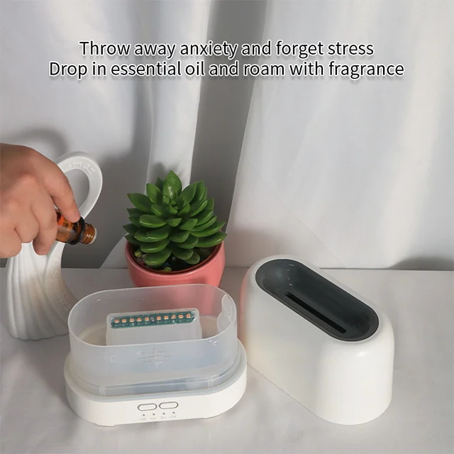 200ml plug in electronic fire blue flame cold air aroma diffuser scent essential oil humidifier home office diffuser flame