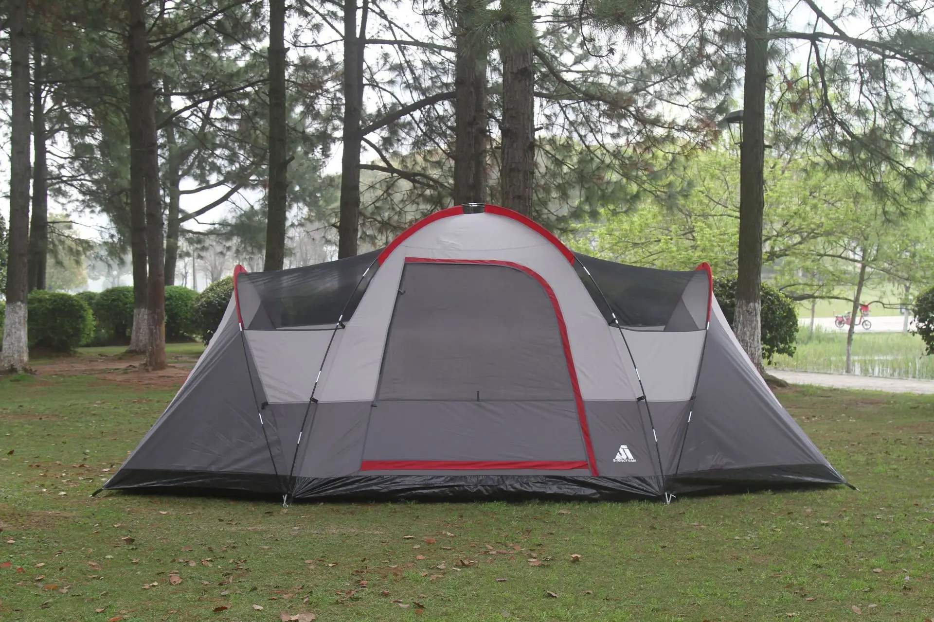Outdoor Luxury Mushroom Tent Double Layer 5-6 Person Two Room Automatic Family Tent Waterproof UV Protection Portable