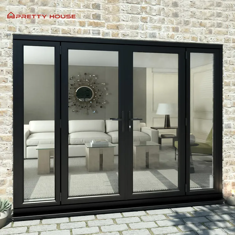 Interior Double Glazed Hinges Aluminum French Doors