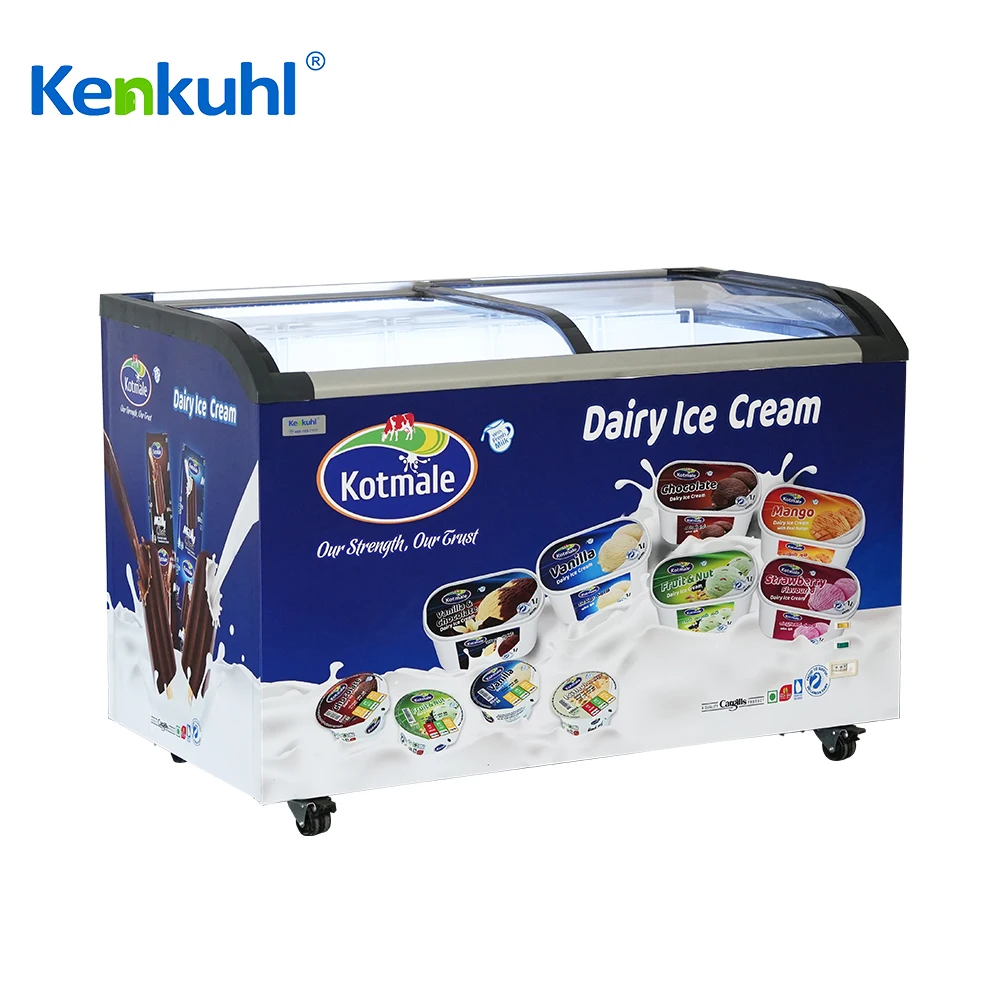 Kenkuhl 200L-700L ice cream popsicle meat cake display freezers fridges