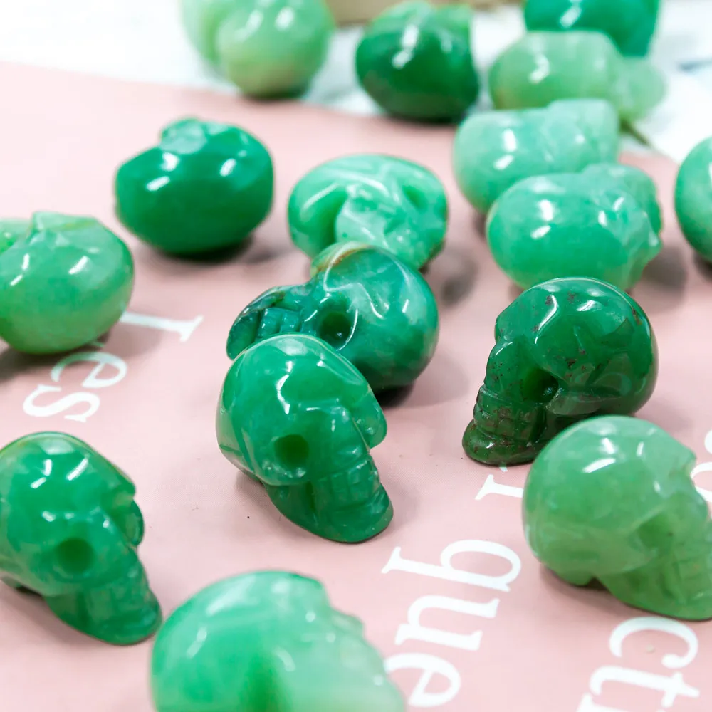 Mix nat geo wholesale hand carved about 1 inch mini blue aventurine crystal skulls for home decoration