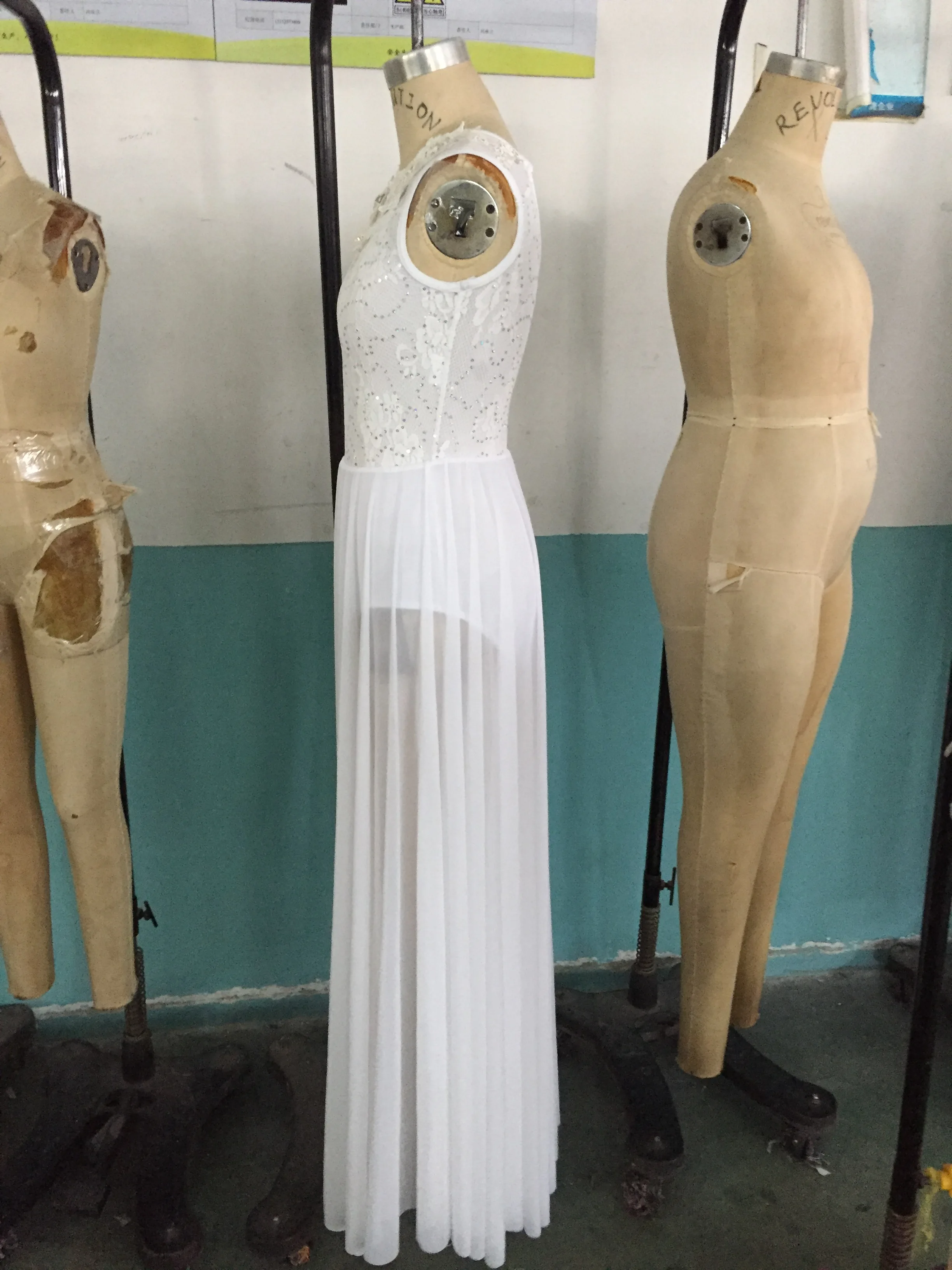 beautiful adults women white long lyrical dance dress shiny sequin elegant dance wear stage performance dance costume