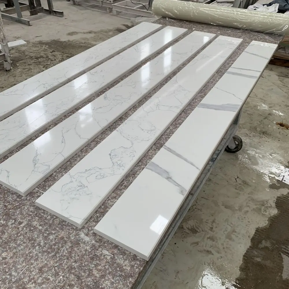 Shower artificial quartz Carrara stone door decorative threshold
