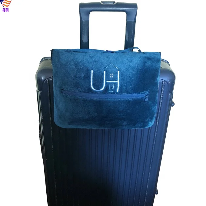 Portable compact airplane office 4 in 1 travel fleece pillow blanket