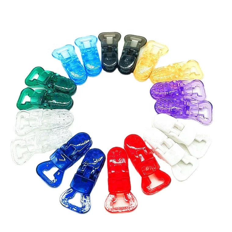 
Colored T Shape clear plastic clip plastic dummy pacifier suspender soother saver clip 