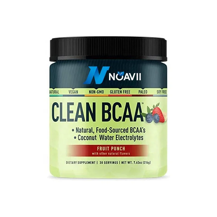 Clean BCAA Powder Natural Food Sourced Vegan BCAAs&Organic Coconut Water Electrolytes Vegan Amino Acid Supplement Fruit Punch