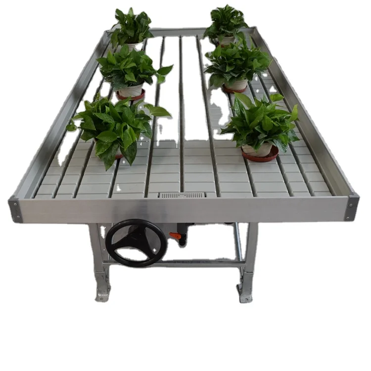 ebb and flow rolling bench greenhouse customized table flood movable rolling seedbed