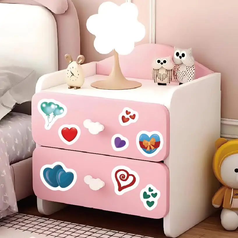 Custom Coated Paper Waterproof Vinyl Sticker Advertising Promotion Cartoon Love Heart Balloon Sticker Sheets For Kids Gifts Toys