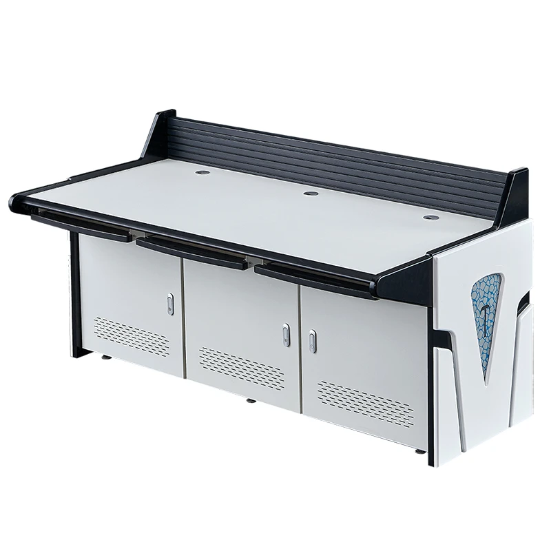 triple seat CCTV Control Room Furniture Security Control Room Consoles Operator Console Desk