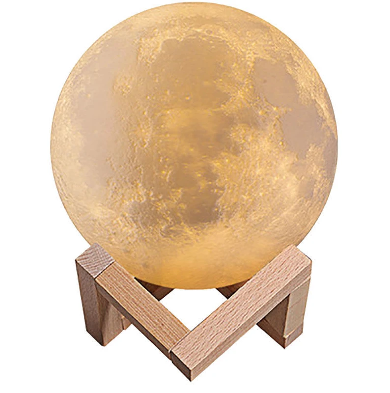 Color changeable 3D print LED Lighting lamp moon light lamp remote touch control factory direct supply 8-20 cm size moon light