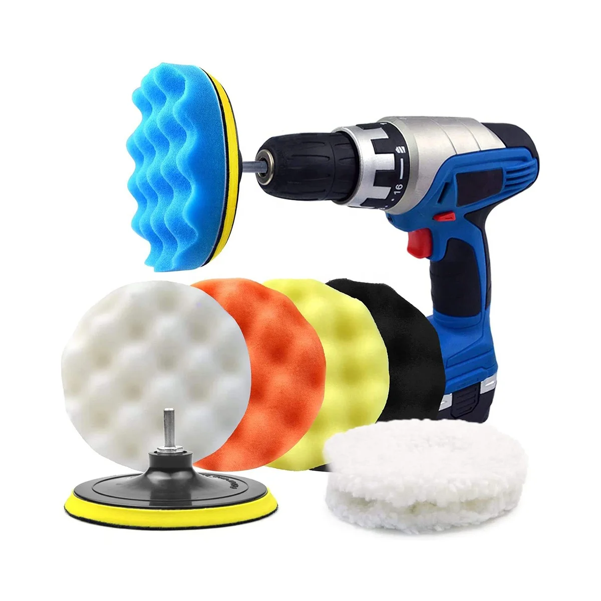 11pcs Car Polishing Sponge Pad Kit Wool Hat Suitable for Household Electric Drills for Cleaning Waxing and Dust Removal