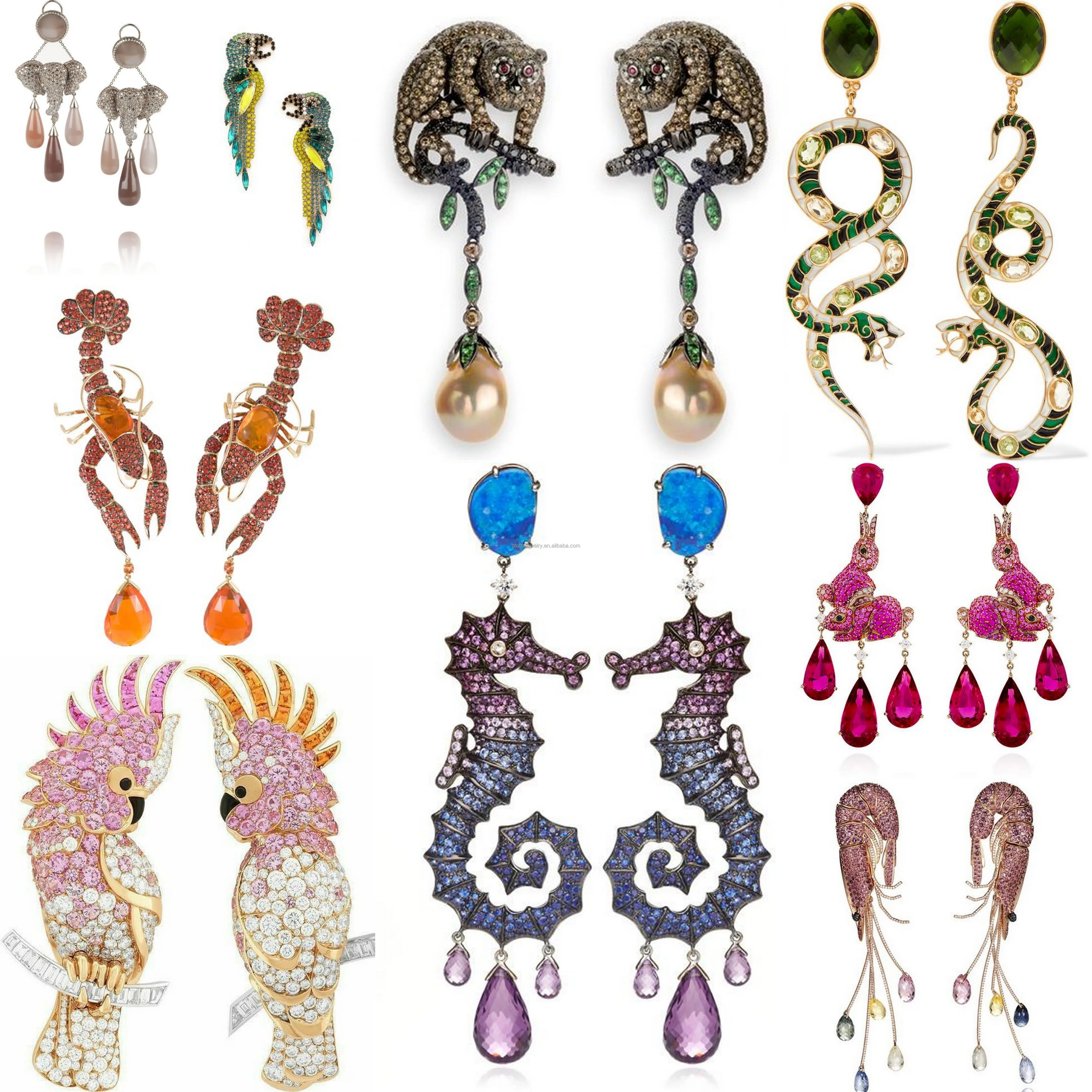 Diamond earrings for women crocodile earring jewelry