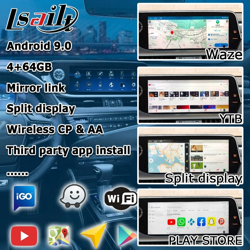 Android wireless CP AA interface box video interface for Lexus ES300h ES250 ES350 2018- with wireless auto by Lsailt