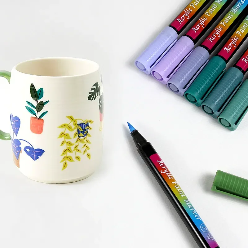 High Quality Water Based Ink Soft Fiber Tip Water Chalk Acrylic Paint Marker Pens For Art Drawing
