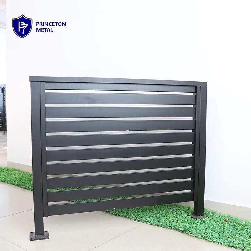 Factory aluminum slat privacy with U channels railing and deck system powder coated outdoor for stair and balcony for project