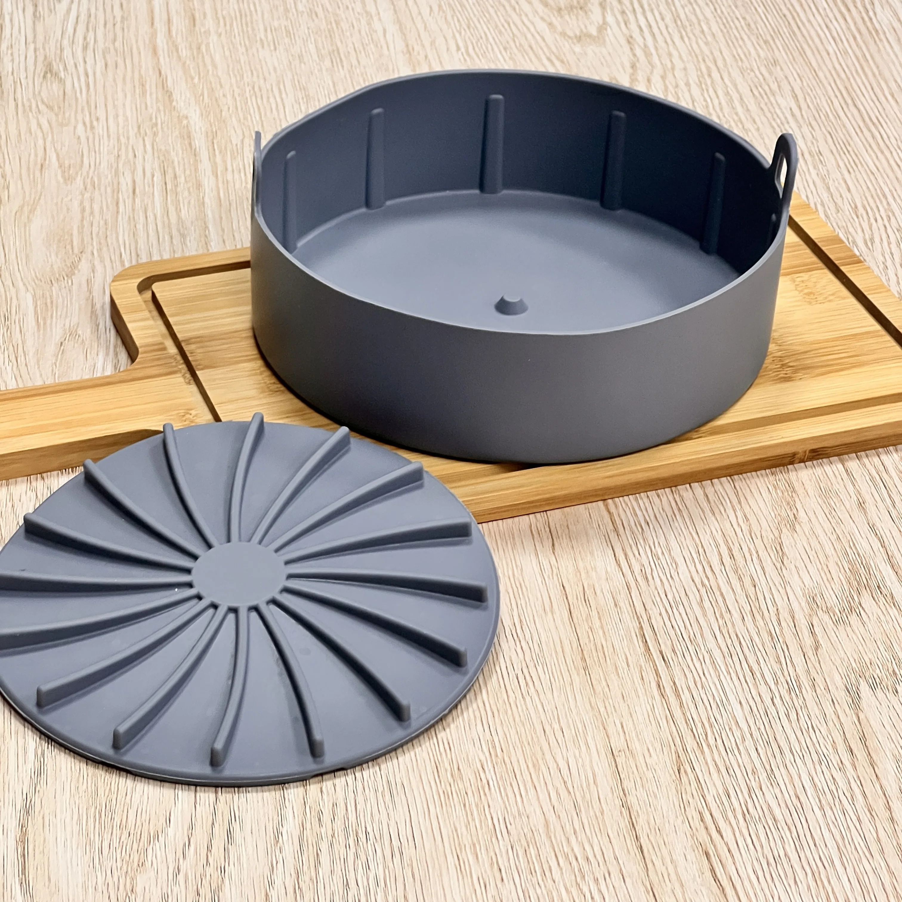 AirFryer Tinfoil Tray Liner Aluminum Foil Disposable Air Fryer Silicone Liners With Dividing Pot For 3 To 5 Qt