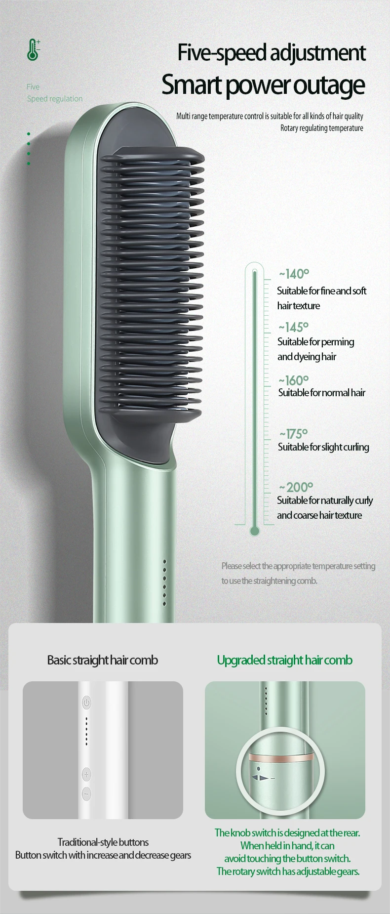 Hair Straightener Brush,Hair Straightener Comb,Electric Hair Brush