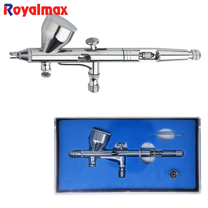Airbrush Aerografo Royalmax AB-180 0.2mm Gravity Feed Double Action Airbrush for Cake Decoration Nail Art Tattoo