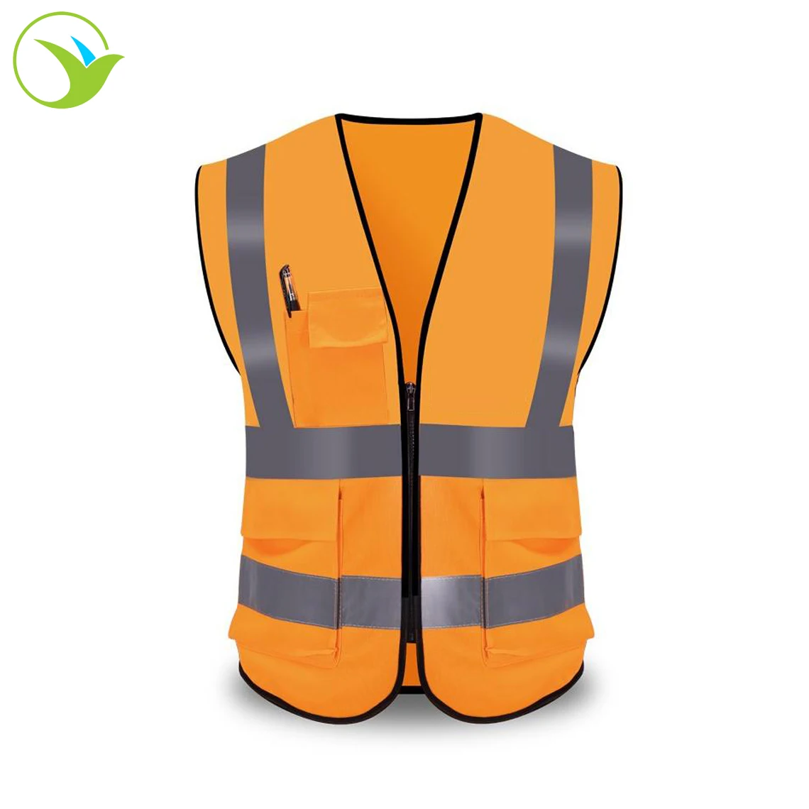 
Promotion zipper pockets yellow ansi 2 class reflective rescue jacket vest roadway high visibility safety reflection vest 