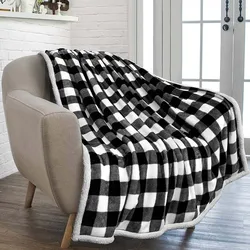 Designer Throw Wholesale Christmas Tartan Flannel Blanket Sustainable Plaid Sofa Sherpa Flannel Fleece Throw Blanket