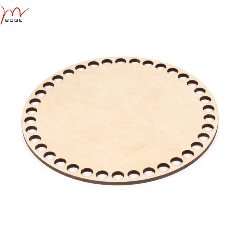 big  9mm hole 6in round Wooden Bottom for Crochet Baskets Circle Wooden Base