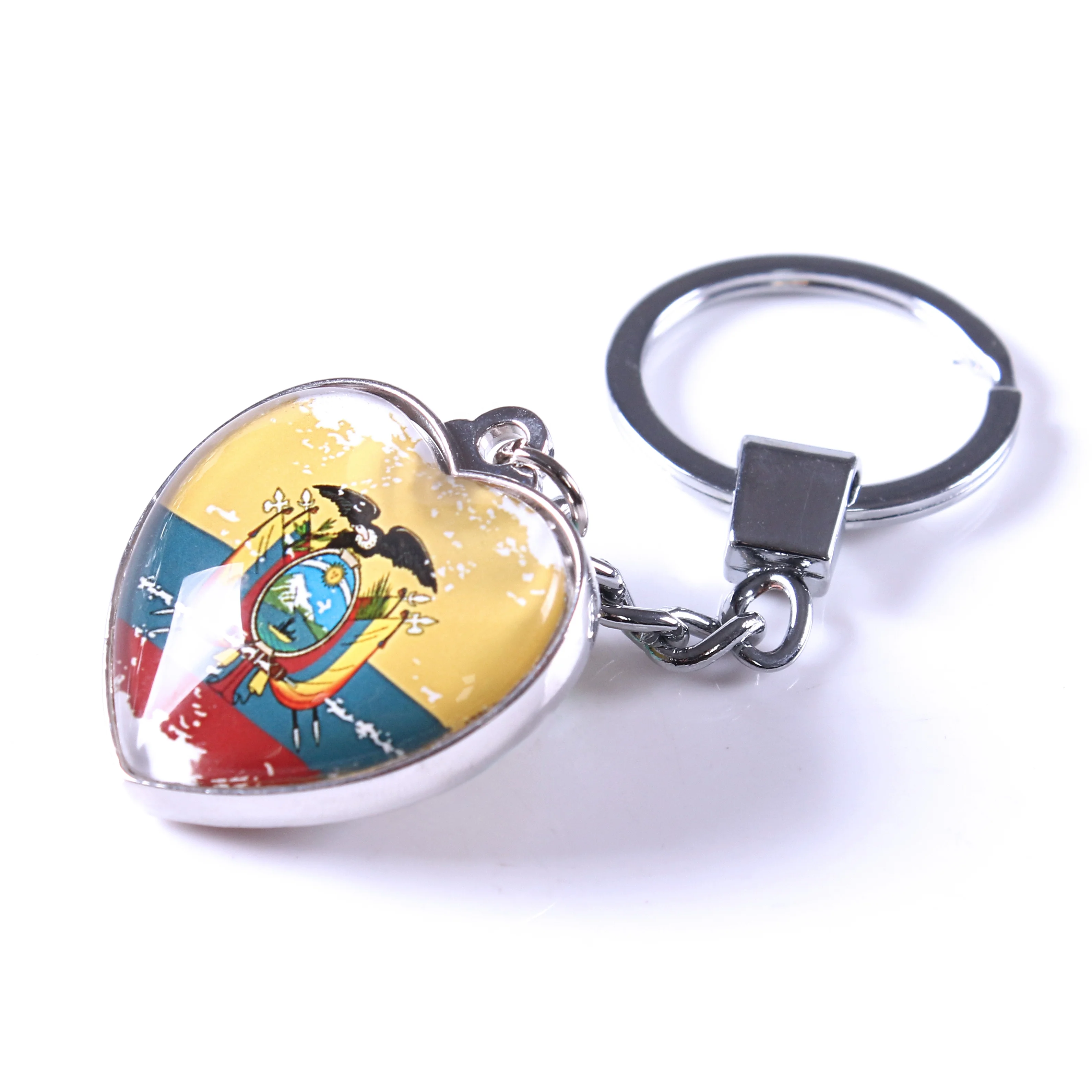 
Cheap Customize Photo Double-sided Islam Country Crystal Glass Car Keychains 