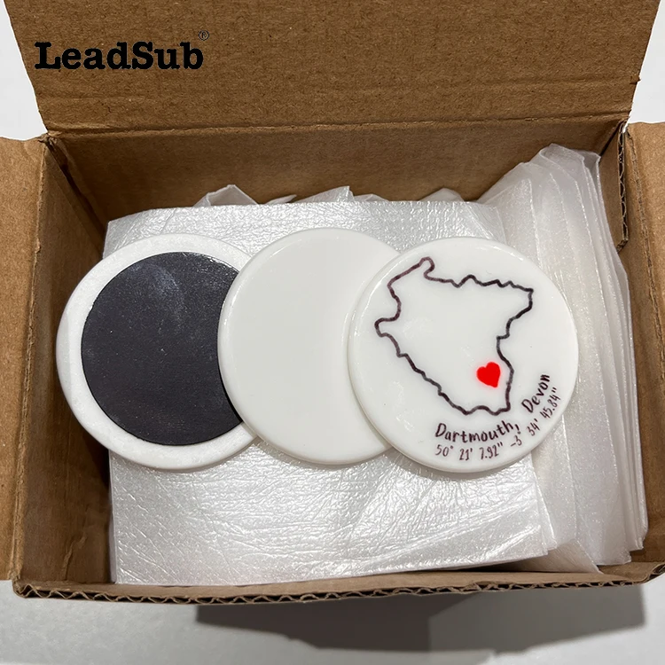 Индивидуальный дизайн конкурентоспособная цена круг керамический магнит на холодильник печать логотип круглой формы украшение фотомагнит белый пустой