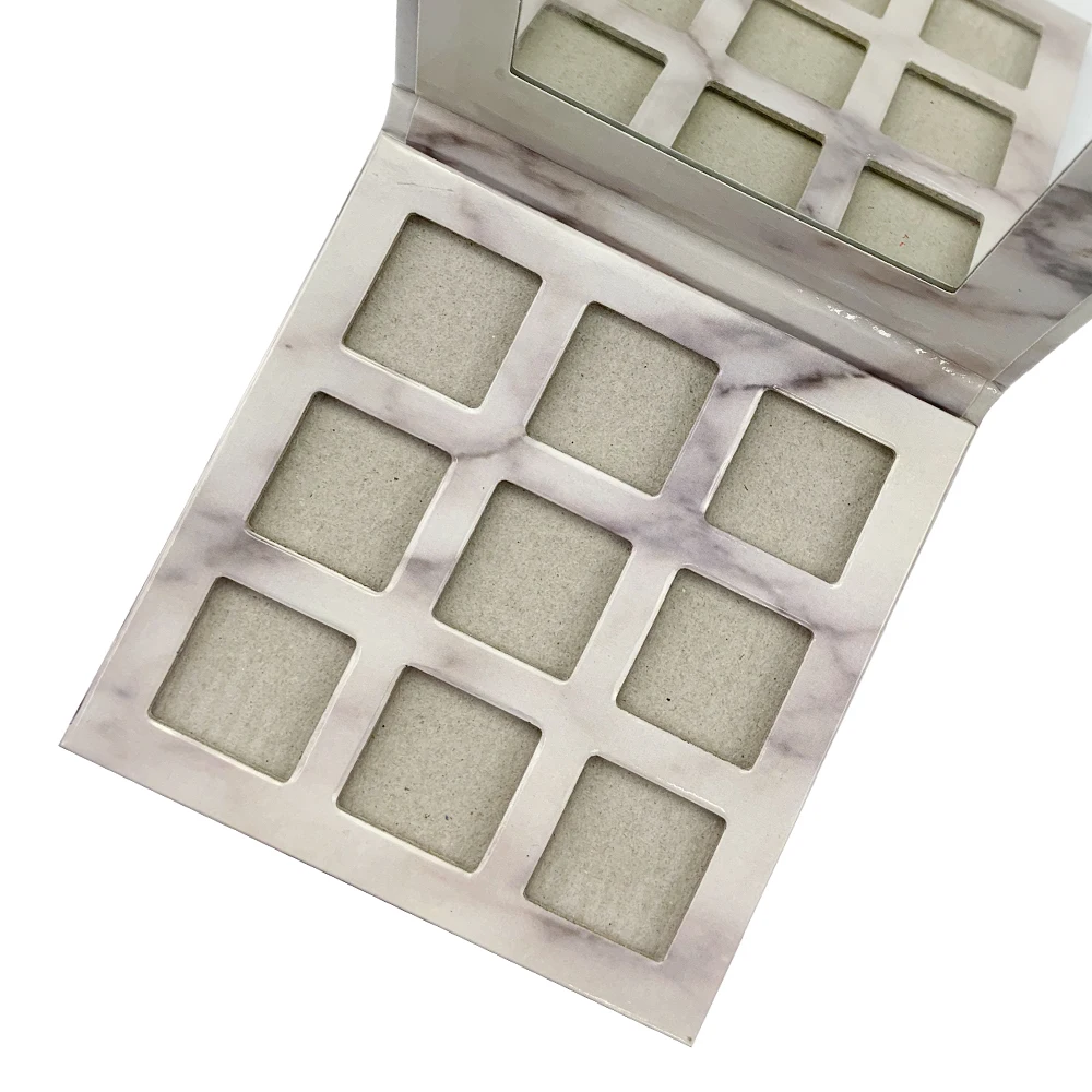 Private Label 9 color Eyeshadow Empty Palette 26mm Empty Eyeshadow Container marble magnetic palette 12 holes