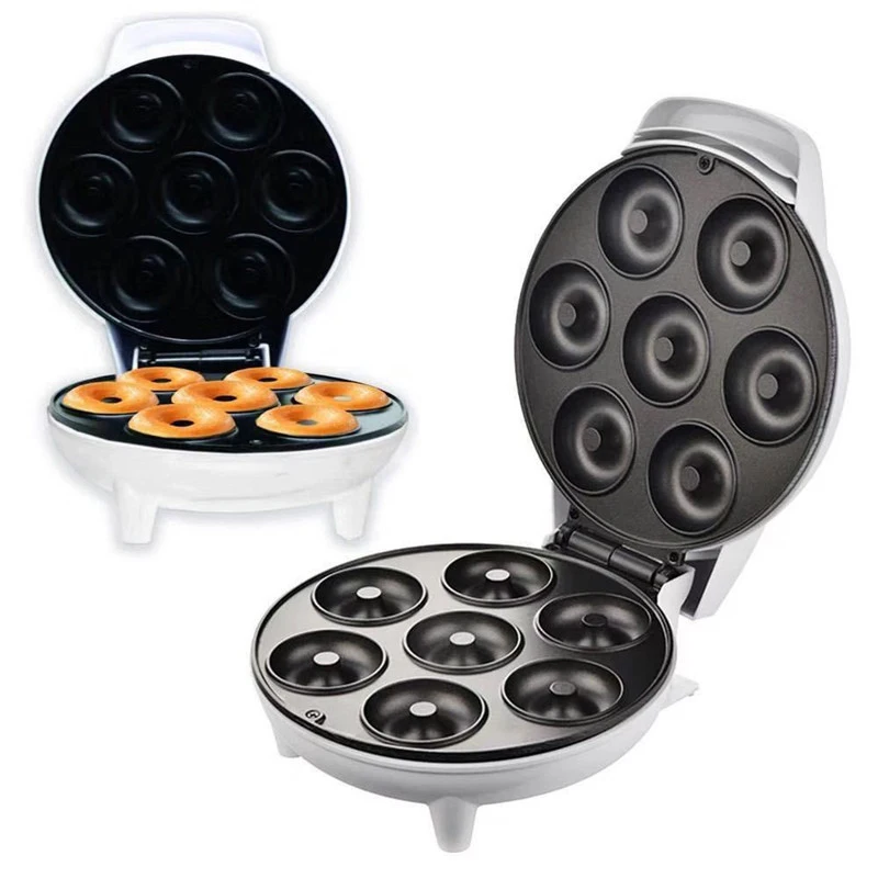 Mini Donut Maker Machine 7 holes Small Doughnuts portable Electric donut maker pan  high quality Cake Machine 16 holes