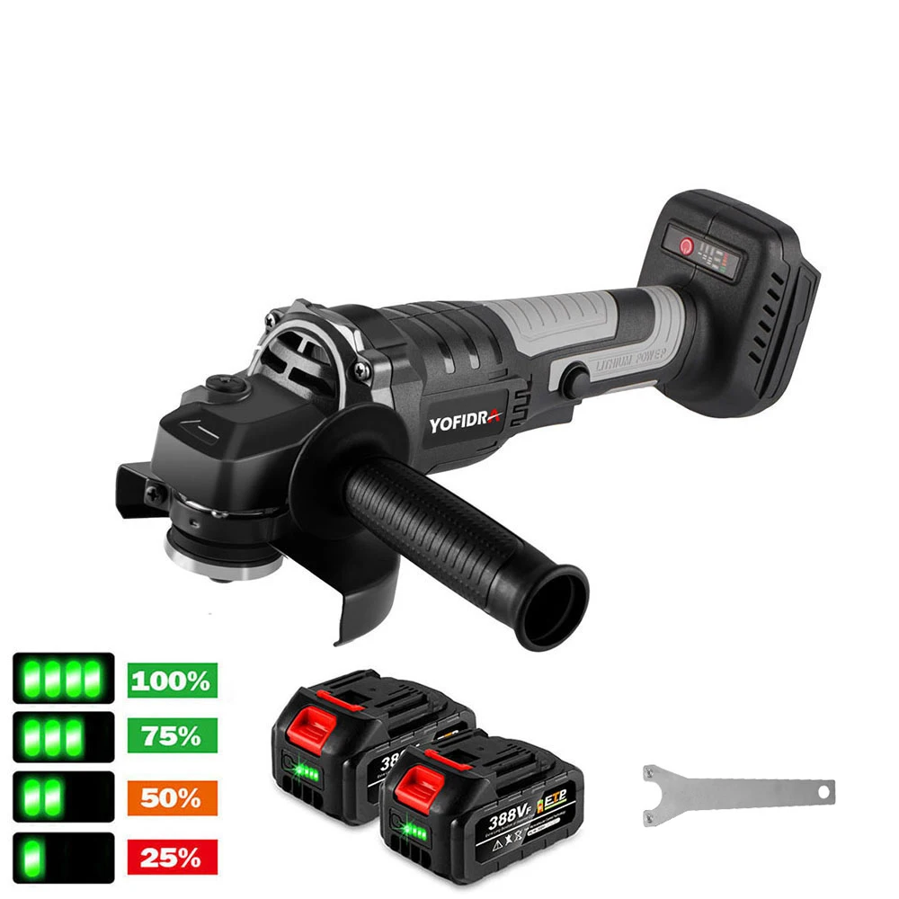 Brushless Electric Angle Grinder 125MM M14 3 Gear Grinding Cutting Polishing Machine Woodworking Tool Fit for Makita 18v Battery