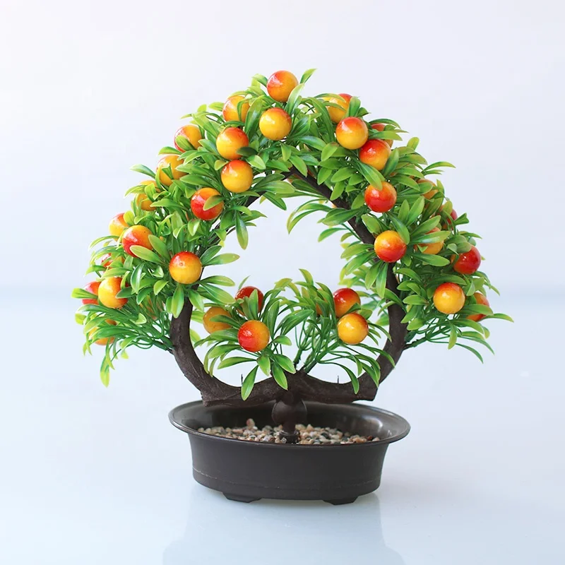 Artificial plant bonsai plastic flower fruit set home decoration decoration indoor living room rich fruit small potted plant