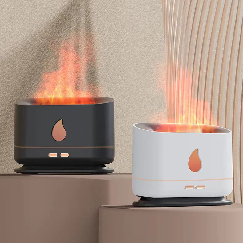 200ml Desktop Electric USB Fire Light Effect Essential Oil Air Humidifier Flame Aroma Diffusers