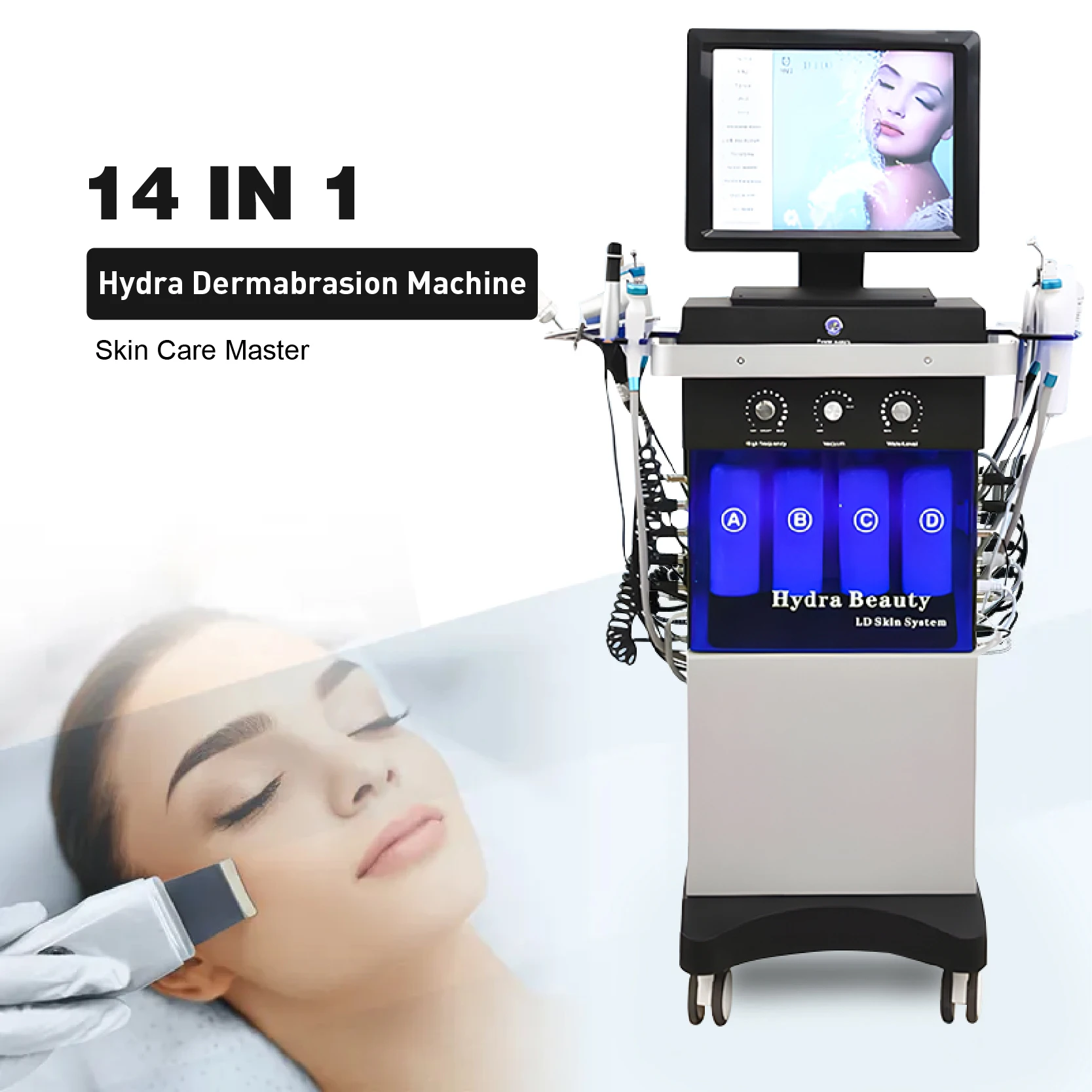 14 In 1 Diamond Peeling H2o2 Hydra Hydro Water Jet Aqua Peel Facial Care Microdermabrasion Hydra Dermabrasion Machine