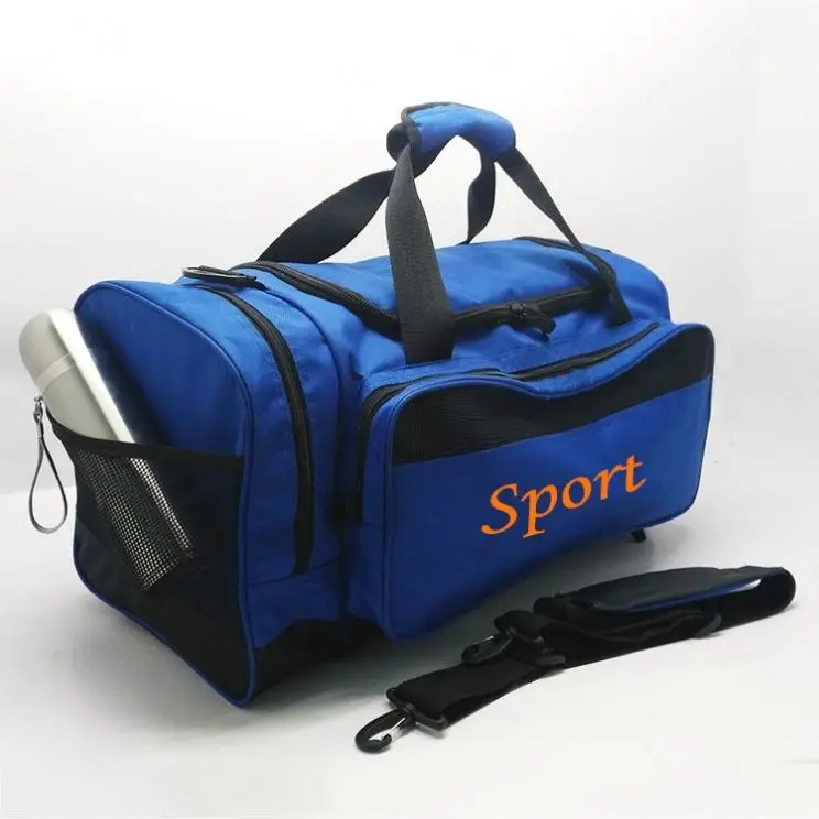 Wholesale Value Fashion Polyester Nylon Waterproof Custom Blue Sports Duffel Bag