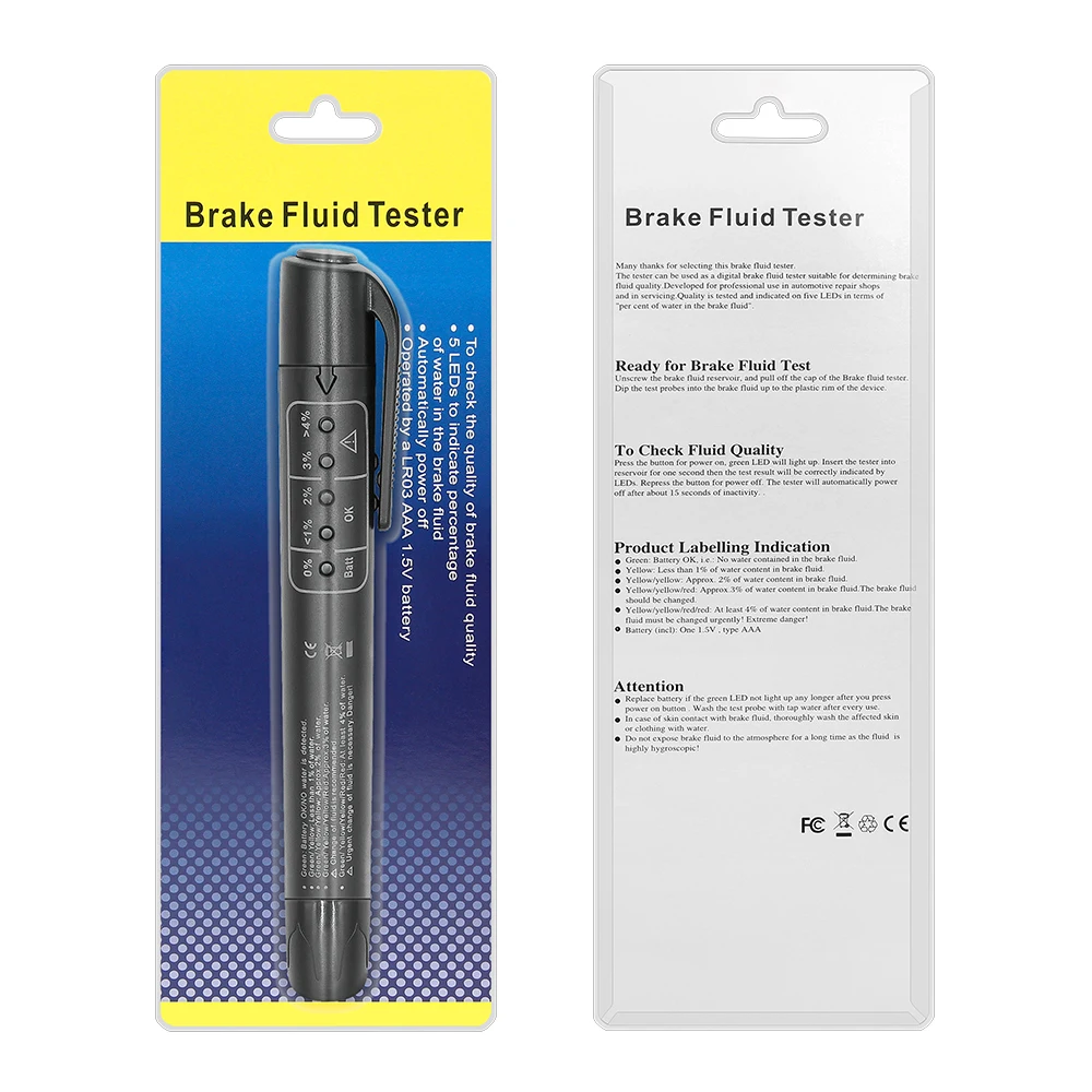 Professional Car Testing Tool brake fluid tester pen support Dot3 4 5 Tester diagnostic tool