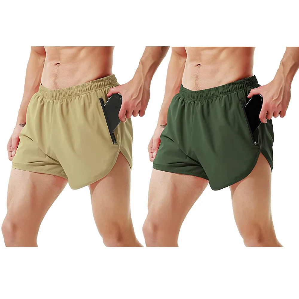 Custom Mens Running Training Shorts With Pocket Workout  Gym Sports Male Fitness Jogging Training Running Shorts men
