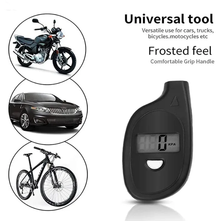 Mini Keychain Style Tire Gauge Digital Lcd Display Car Tire Air Pressure Tester Meter Auto Car Motorcycle Tire Safety Alarm
