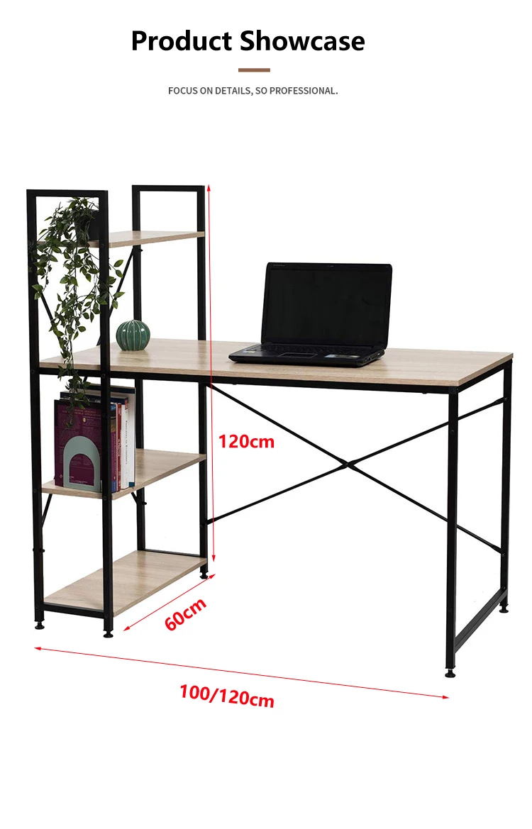 AILICHEN Simple computer desktop desk, home minimalist integrated desk bookshelf