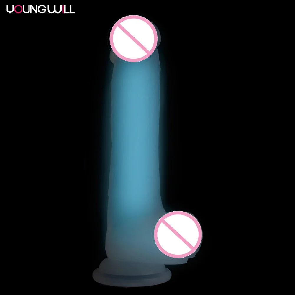 Large Erotic Toys Big Dildo Double-layer Luminous Liquid Silicone Simulation Penis Dildo Realistic Adult Sex Toy For Women